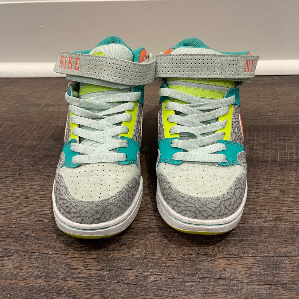 Neon colorful Nike dunk high tops